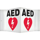 Accuform Signs - Panneau De Sécurité Phosphorescent « Aed » Projection, 8po x 8po, Plastique, Anglais Avec Pictogramme-Type d'affichage Boulonné