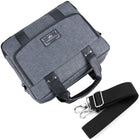 Sacoche pour Ordinateur Portable 15,6", Sac à Bandoulière, Sac de Travail/Voyage/Affaires, Matière Déperlante - Grise-La sangle de bagage offre un transport sûr et facile pour le voyageur actif