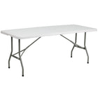 Flash Furniture – Table pliante à 2 battants de 30 x 72 po, plastique blanc (RB3072FH)-Table commerciale prête à l'emploi