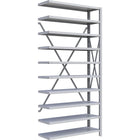 Metalware – Étagère enclenchable RK232, 10 tablettes, 36 x 18 x 76 (po), gris pâle-Système de tablettes ajustables offrant un espace de rangement solide, mais économique qui convient à vos besoins