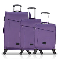 Club Rochelier - Ensemble de 3 bagages souples - Violet et Lilas-Coquille 100 % polyester