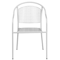Chaise de patio avec accoudoirs et dossier arrondi, intérieur/extérieur, blanc (CO-3-WH-GG)-Chaise de jardin empilable
