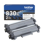Brother - authentique TN830XL2PK cartouches de toner noir à haut rendement, paquet de 2-Compatibilité assurée. La seule marque de toner recommandée pour les imprimantes et les appareils multifonctions monochromes de Brother. Cet ensemble comprend deux cartouches de toner à haut rendement total d’environ 6 000 pages