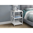 Monarch Specialties - 3599 Table D'Appoint - 26 po H/Blanc/Metal Blanc-La base en métal blanc mince mais robuste a un design en forme de X sur les côtés pour une touche décorative