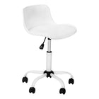 Monarch Specialties - 7463 Chaise De Bureau Multi-Position- Blanc -Chaise de bureau avec dossier bas pour jeunes fini blanc avec base en métal blanc