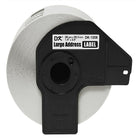 Brother - Étiquettes papier d'adresse large 1,4 po x 3,5 po (38 mm x 90,3 mm), rouleau de 400, DK1208-Noir sur blanc