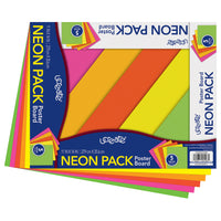 UCreate Carton d'affichage néon, 5 couleurs assorties, 28 x 35,5 cm, 5 feuilles-5 couleurs néon assorties