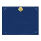 St. James – Porte-document de présentation pour cartes/certificat Elite Medallion, lin bleu marine avec médaillon or, paq./25-Couverture lin bleu marine 80 lb
