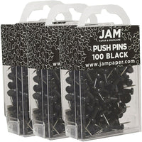 JAM Paper – Punaises, noir, 3 paquets de 100, total de 300 (222419046g)-Noir