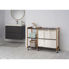 Chariot à linge à 3 sacs bronze TRINITY EcoStorage avec roulettes (TBFPBR-2101C)-Une (1) tablette inférieure bronze avec lattes de 65 cm de larg. x 42 cm de prof. x 20 cm de haut. (25,75 po de larg. x 16,75 po de prof. x 8 po de haut.)