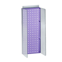 Azar Displays – Panneau perforé violet translucide avec ailes, 8 larg. x 20,63 haut. (po) (700359-PUR)-Comprend une bande porte-affiche en acrylique et deux ailes en plastique transparent de 4 1/2 po de largeur sur les côtés