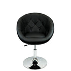 Nicer Furniture - tabouret de meuble-lavabo rond - noir-Soutien du dos et des bras
