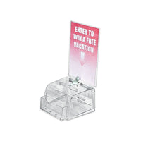 Azar Displays – Petite boîte de suggestions moulée avec pochette, clé et cadenas, transparent (206008)-Transparent