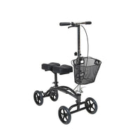 Drive Medical - Déambulateur avec repose-genou orientable à tampon double avec panier-Argent, acier