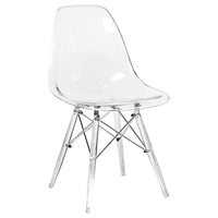 Nicer Furniture - chaise d'appoint transparente de style Eiffel-Siège moulé en plastique robuste de haute qualité