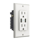 Prise murale Wi-Fi intelligente Geeni avec 2 fiches et 2 ports USB, blanc-Permet le contrôle individuel des prises de partout, à tout moment à l'aide de l'application Geeni, contrôlez à distance vos prises en utilisant le Wi-Fi domestique de n'importe où