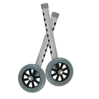 Drive Medical - Ensemble combiné de grandes extensions de pieds et de roues de 5 po-Gris, caoutchouc