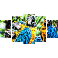 Designart – Art animal sur toile, fête de perroquets, tailles variées (PT2423-373)-Impression