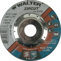 Walter Surface Technologies - Meules À Tronçonner Renforcées Zipcut Pour Meuleuse À Angle Droit, 6po x 3/64po, paquet de 12-Matériau abrasif Oxyde d'aluminium