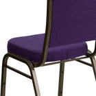 Flash Furniture – Chaise banquet empilable Hercules à dossier couronne avec cadre au fini doré et tissu violet, 4/pqt-Dossier et siège rembourrés