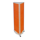 Azar Displays – Présentoir de sol à panneaux perforés sur 3 côtés et à roulettes, 60 x 16 po, orange (700451-ORG)-Le présentoir est préassemblé