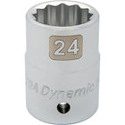 Dynamic Tools – Douilles métriques à 12 pans de 3/4 po, 32 mm, longueur standard, fini chromé-Taille : 32 mm