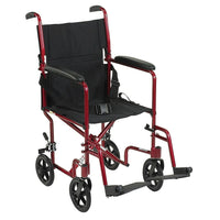 Drive Medical – Fauteuil roulant léger, rouge, largeur du siège de 19 po-Rouge, aluminium