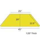 Flash Furniture – Table d’activités, trapèze, 24 x 48 po, stratifié haute pression 1,25 po, pattes préscolaires réglables, jaune-Dimensions : 16 1/4 à 25 1/4 haut. x 20 larg. x 45 1/4 prof. (po)