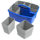 Storex grand caddy avec godets de rangement - bleu - paquet de 2-Poignée confortable