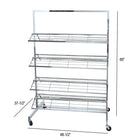 Eddie's - Étagère à chaussures chromée avec 8 tablettes - Hauteur de 65" - Chrome (214995-1)-Métal