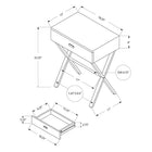 Monarch Specialties - 3450 Table D'Appoint - 24 po H/Faux Bois Brun/Metal Noir-Dimensions du produit: 18 po L x 12 po P x 22 po H