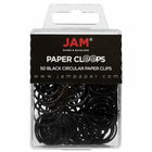 JAM PAPER - Trombones circulaires colores, Noir, 2 paquets de 50-Couleur: Noir