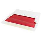 JAM Paper Enveloppes avec revêtement intérieur et fermeture gommée, 5 1/2 x 8 1/8 po, blanc avec intérieur rouge, paq./100-Ouverture : Livret