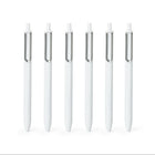 Poppin – Stylos gel luxe rétractables – blanc – paquet de 12-Tous les stylos écrivent à l'encre noire