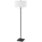 Dainolite - Lampe sur pied à incandescence moderne Fernanda, 2 lumières, mat/noir avec abat-jour blanc-Noir mat