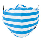 Nautica - Choisir la sécurité, Approuvé TSA, Pochette à dragonne avec 2 masques tendance et 2 rallonges pour masque-Pochette à dragonne transparente, masque bleu uni, masque imprimé rayé bleu/blanc, 2 rallonges givrées pour masque