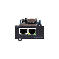 CyberPower – RMCARD205 UPS et ATS PDU, carte de gestion à distance, SNMP/HTTP/NMS/Enviro port, 10/100BaseTX, sériel-Ports : 1 x RJ-45 femelle 10/100Base-TX, 1 x RJ-45 sériel