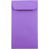 JAM Paper Enveloppes à monnaie nº 7, 6,5 x 3,5 po, papier Brite Hue violet, 500/paquet-Enveloppes à monnaie