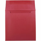 JAM Paper Enveloppes carrées Stardream à fini métallisé, 6 x 6 po, rouge Jupiter, 250/paquet-Intérieur vierge où écrire un mot personnalisé