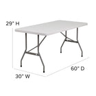 Flash Furniture – Table pliante de 60 po, blanc granite (RB3060)-Dessus blanc granite avec 1,75 po d'épaisseur