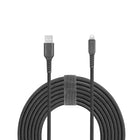Powerology - Câble de recharge Certifié Apple MFi et de synchronisation tressé Lightning de 6 pieds - Noir-Test de flexion (plus de 1000 fois)