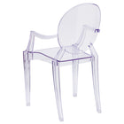 Flash Furniture – Chaise Ghost avec accoudoirs, fini cristal transparent -Appui-bras courbé