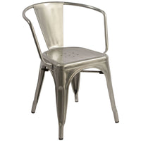 Nicer Furniture - fauteuil industriel empilable de style Tolix A - galvanisé - paquet de 4-Fauteuil intérieur/extérieur