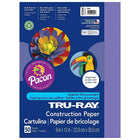 Papier de construction Pacon Tru-Ray, 9" x 12", violet, 250 feuilles-Papier au sulfite épais de 76 lb, 100 % teint en cuve avec des fibres plus longues et plus résistantes.