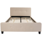 Flash Furniture - Grand lit plateforme tapissier capitonné Tribeca - tissu beige-Lit plateforme