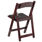 Flash Furniture – Chaise pliante acajou HERCULES, résine, capacité 800 lb, siège vinyle rembourré noir, 4/bte (LIE1MAH)-Finition de cadre en bois d'acajou