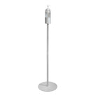 Support de plancher de 47 po H de Futech avec  porte-bouteille de désinfectant pour les mains - Argent-Métal argenté