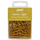 JAM Paper - Trombones standards colorés, petits, doré, 100/paquet (21832058)-Taille : 1 po (standard)