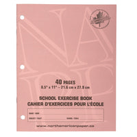 North American Paper Inc. - Cahiers d’exercices - 8 -5 po x 11 po - quadrillé 1 cm - 40 pages - paquet de 25-40 feuilles/cahier