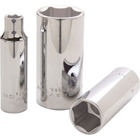 Gray Tools – Douille profonde, 6 pans, à prise 18 mm x 1/2 po, fini chromé satiné-Taille : 18 mm